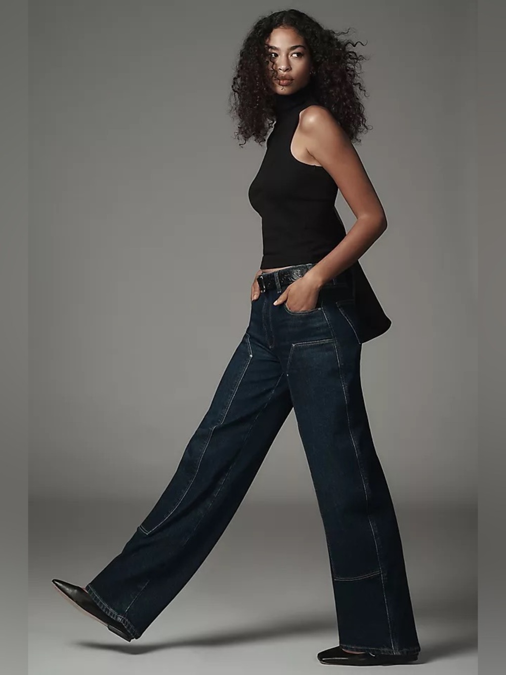 PAIGE ALEXIS WORKWEAR HIGH-RISE TAPERED JEANS